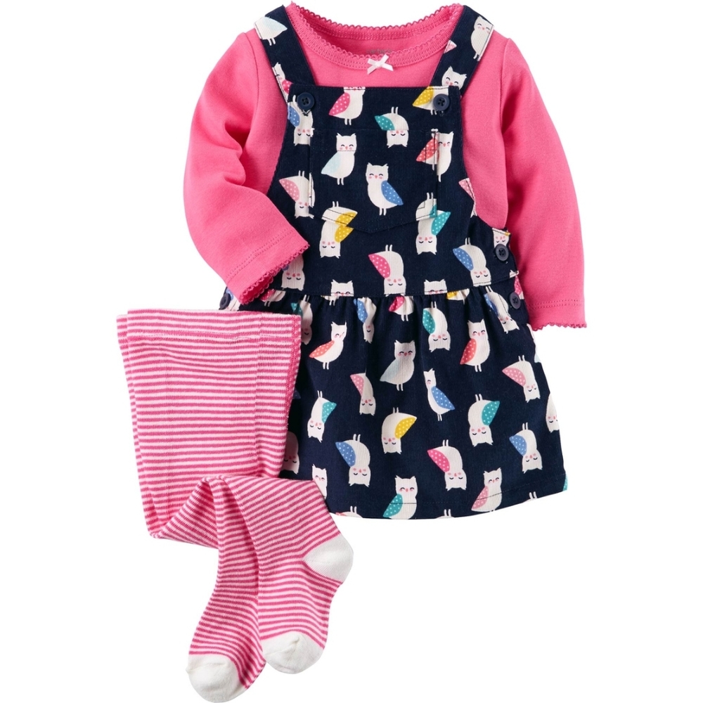 Carter's 3-Pc. Owl-Print Corduroy Set